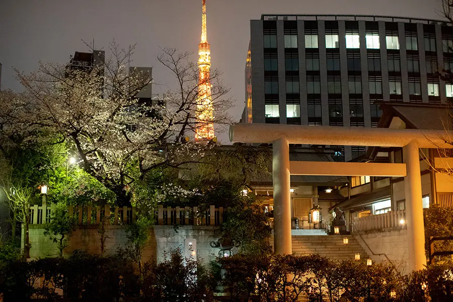 芝大神宮 夜 外観